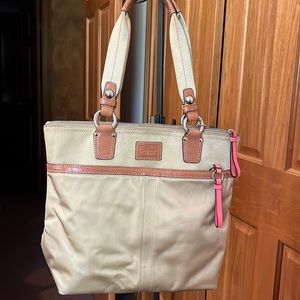 Gold with Pink accent Coach Purse